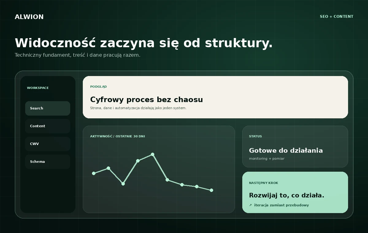 SEO i content — kierunek wizualny Alwion