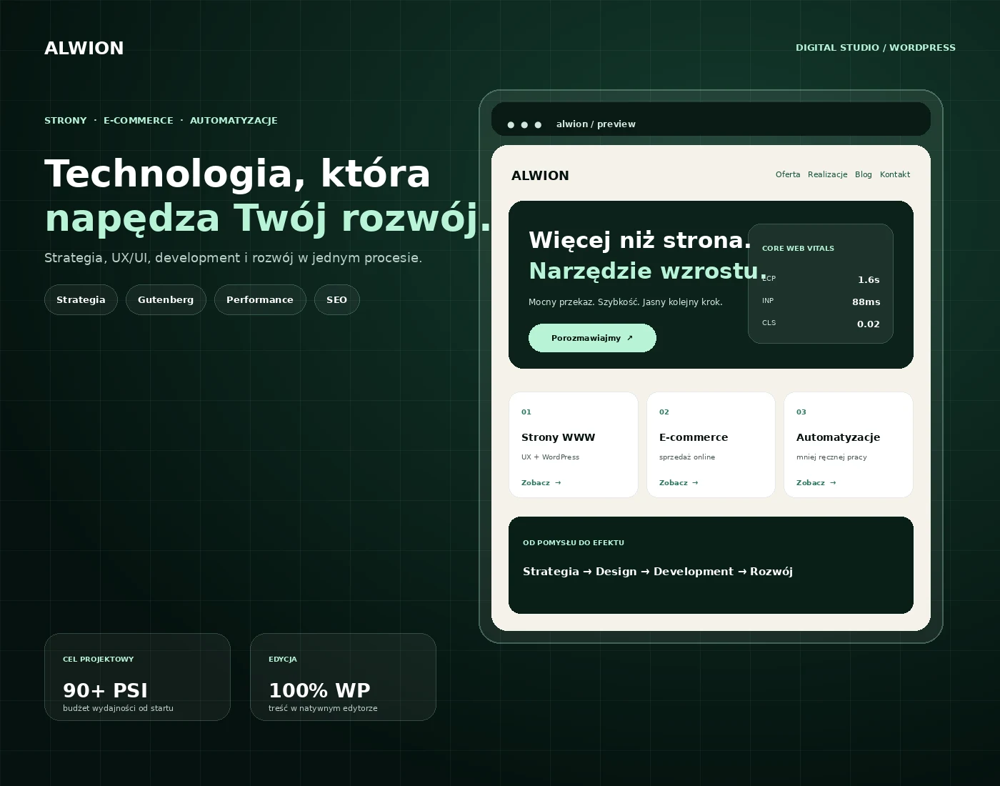 Strony internetowe — kierunek wizualny Alwion